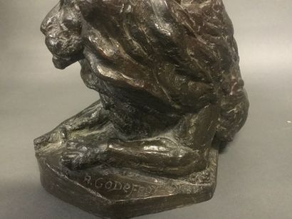 null GODEFROY Robert (1928-2001), "Rêve de Brousse", sculpture en bronze figurant...
