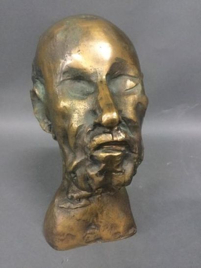 null ROULLAND Jean (1931), buste d’Hippocrate en bronze, numéroté 345/1000, H. 26...