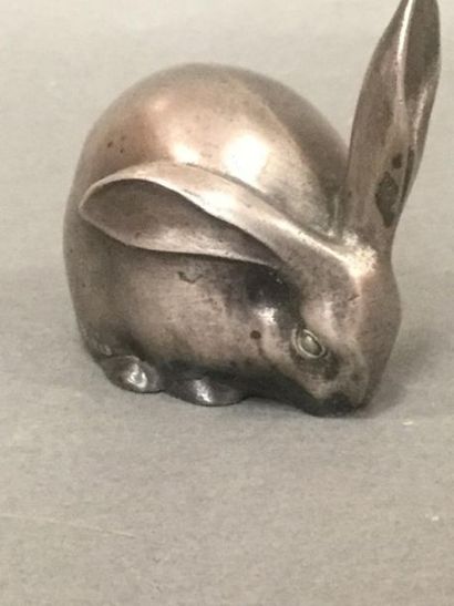 null SANDOZ Edouard Marcel (1881-1971), le lapin à l'oreille gauche levée, bronze...