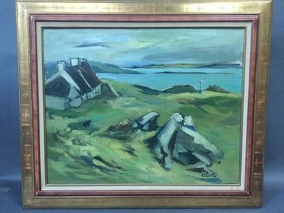 null ALIOTTI Claude (1925-1989) "Paysage breton" - HST - SBD - dim. 63 x 79 cm.