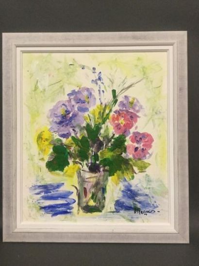 null A. FRANÇOIS (XX) "Bouquet de fleurs dans un vase" - HSP - SBD - dim. 54 x 46,5...