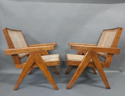 JEANNERET Pierre (1896-1967), Pair of armchairs...