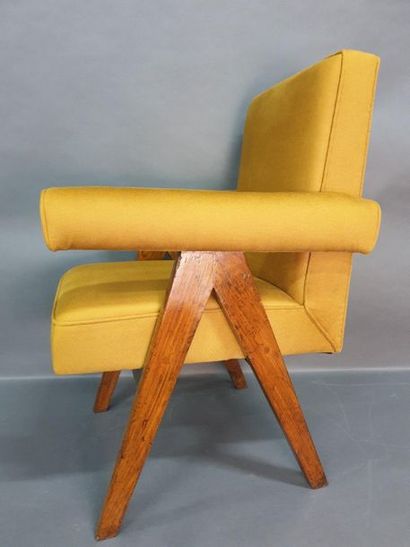 null JEANNERET Pierre (1896-1967), fauteuil modèle dit "Committee chair", Chandigarh...