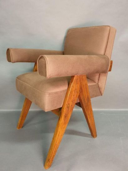 null JEANNERET Pierre (1896-1967), fauteuil modèle dit "Committee chair", Chandigarh...