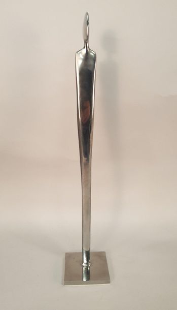 null Milutin MRATINKOVIC, "Voyageur" sculpture en Inox, H : 52 cm (sans le socle...