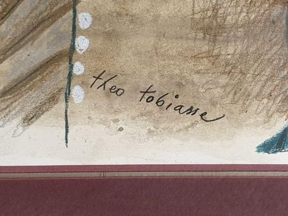 null Théo TOBIASSE (1927-2012), Technique mixte, Dessin et aquarelle, Venise est...