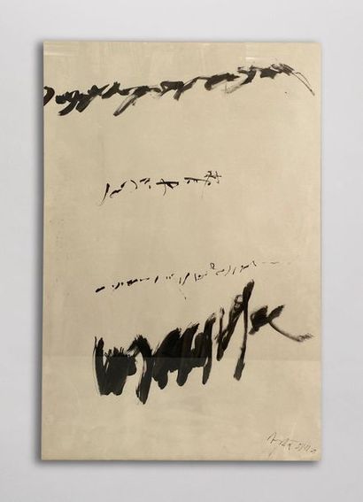 null Jean DEGOTTEX (1918-1988), Encre sur papier 110X74 cm. Daté et signé en bas...