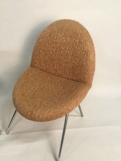 null Joseph-André MOTTE (1925-2013), Pair of "LANGUAGE" chairs model 771, Circa 1960,...