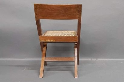 null JEANNERET Pierre (1896-1967), Pair of model chair known as "Cane sit wood back...