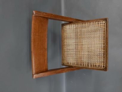 null JEANNERET Pierre (1896-1967), Pair of model chair known as "Cane sit wood back...