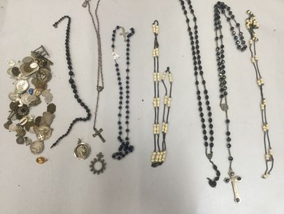 Set of rosaries and medals 