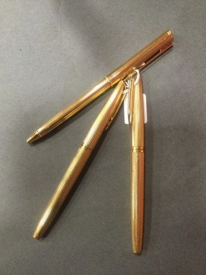 null WATERMANN : 3 stylos en plaqué or