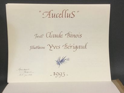 null "AUCELLUS", texte de Claude BINOIS & illustrations Yves BERIGAUD, recueil in-folio...