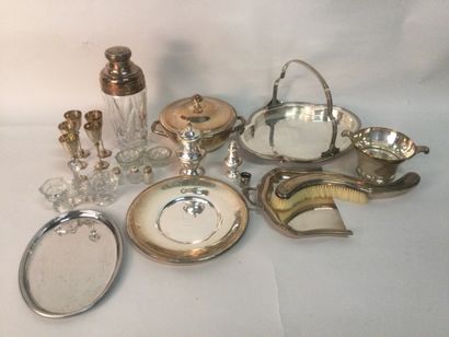 Lot silver plated metal including: crumb...