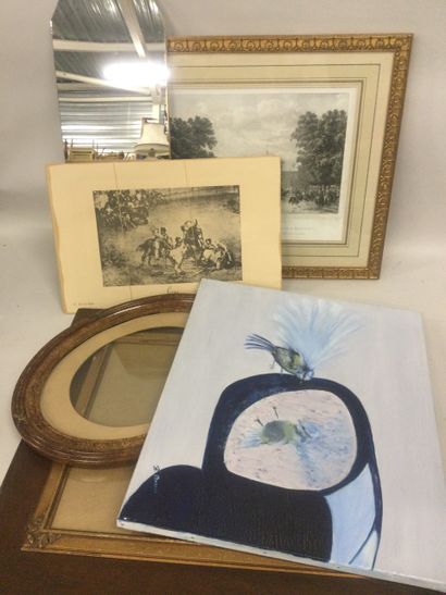 null Set of Six HST paintings, 3 engravings and 2 frames.