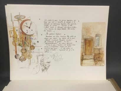 null "AUCELLUS", texte de Claude BINOIS & illustrations Yves BERIGAUD, recueil in-folio...