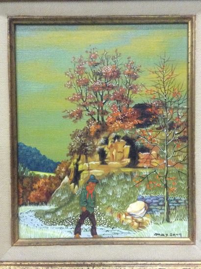 null MAX SAVY (1918-2010), Autumn Snow, HST, SBD, Dim. 27 x 22,5 cm.