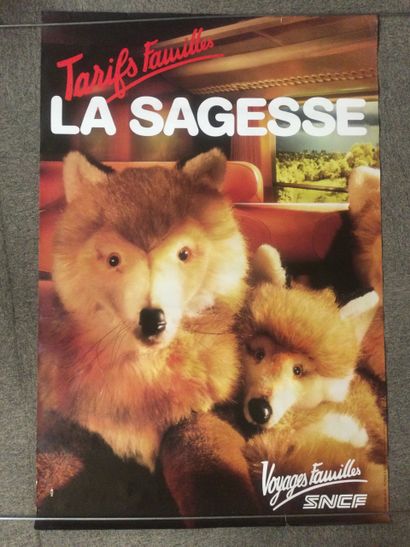 null AFFICHE SNCF, "La sagesse", 1986, grand format 120 x 80 cm, non encadrée et...