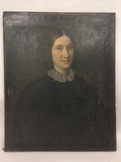 null Ecole française du XIXème, Portrait de femme, HST, dim. 66 x 52 cm