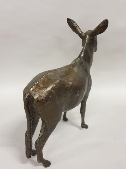 null Milutin MRATINKOVIC (1950), "L'âne", Sculpture en Inox, Signée, Long. 46, Ht...