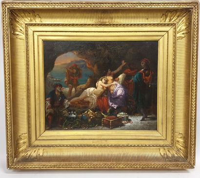 null Louis BAUDERON (1809-?) peintre français élève de Delacroix, Les marchands de...