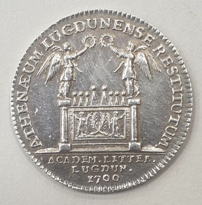 null JETON - ACADEMIE LITTERAIRE de Lyon, 1700, argent, poids : 8,7 g