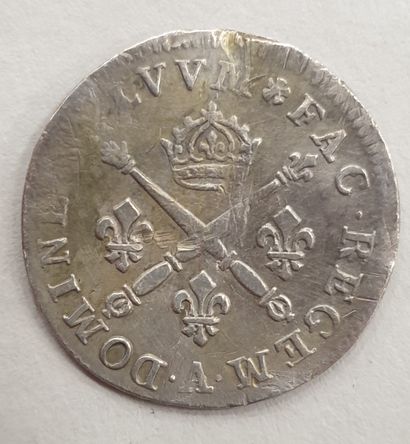 null MONNAIE ROYALE - Louis XIV, 10 sols aux insignes, 1705, Paris, poids : 3 g