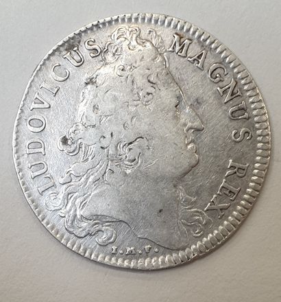 null JETON - LOUIS XIV, Extraordinaire des guerres, 1708, argent.