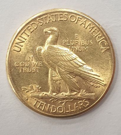null MONNAIE Américaine en or de 10 Dollars "Indian head" de 1914.