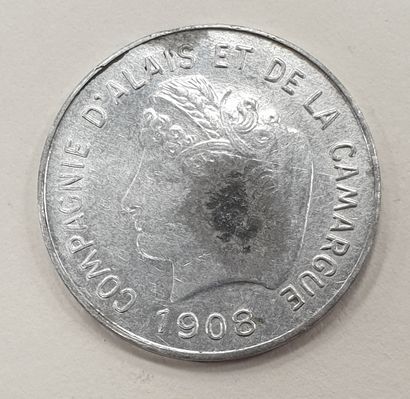 null MONNAIE MODERNE - ESSAI Monétaire 5 Centimes 1908 en aluminium, Poids 1,59 ...