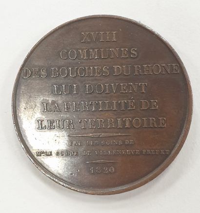 null MEDAILLE - Adam de Crapone, cuivre, 1820, dim. 41 mm, Poids : 36,9 g