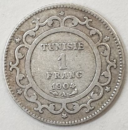 null MONNAIE ÉTRANGÈRE - TUNISIE, 1 Franc 1904 A