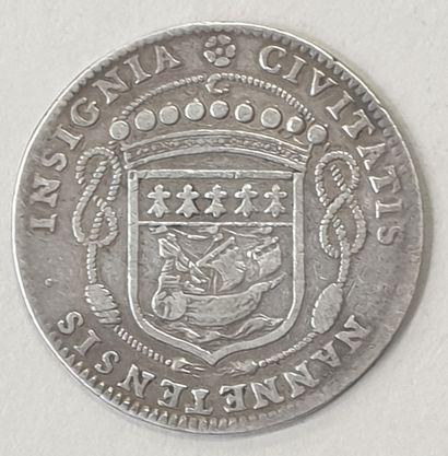 null JETON - JEAN POULLAIN échevin de Nantes, 1661, argent, poids : 6,5 g,