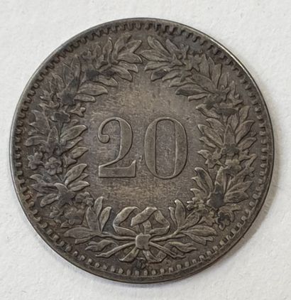 null MONNAIE ÉTRANGÈRE - SUISSE, 20 Rappen 1858