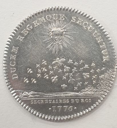 null JETON - LOUIS XVI, Secrétaire du Roi, 1776, argent, poids : 8,1 g,