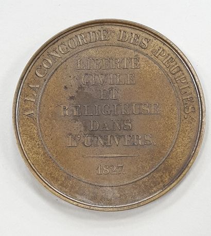null MEDAILLE - Georges CANNING, 1827, cuivre, diam. 51 mm, poids : 55 g.