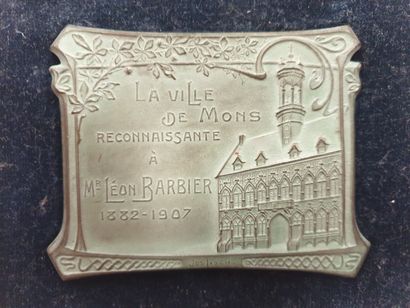null MEDAILLE - La ville de Mons reconnaissance à Léon Barbier (18882-1907), style...