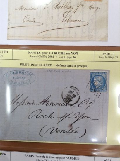 null Lot de timbres sur enveloppes : 

- N° 23, Empire Français Nap III, 40 cts,...