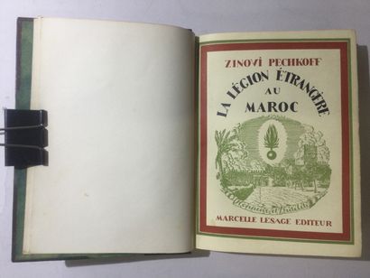 null Zinovi PECHKOFF, La légion étrangère au Maroc, 1 Volume In-4, reliure demi-cuir...