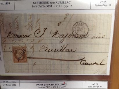 null Lot de timbres sur enveloppes : 

- N° 16, Empire Français Nap III, 40 cts,...