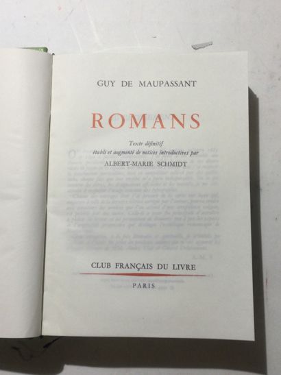 null Guy de MAUPASSANT, Oeuvres en 3 Volumes In-8, cartonnage éditeur, édition club...