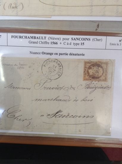 null Lot de timbres sur enveloppes: 

- Paire N° 21, Empire Français Nap III, 10...