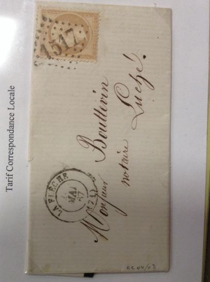 null Lot de timbres sur enveloppes: 

-N° 60-III, CÉRÉS, 25 cts, dentelé, oblitéré...