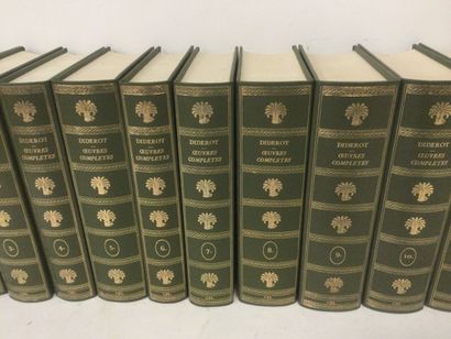 null DIDEROT, Oeuvres complètes, 15 Volumes In-8, reliures éditeur pleines basane,...