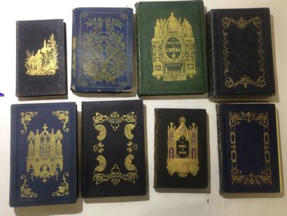 null Lot de 8 cartonnages d'éditeur décorés : A. CELLIEZ, Les reines de France, 1846,...