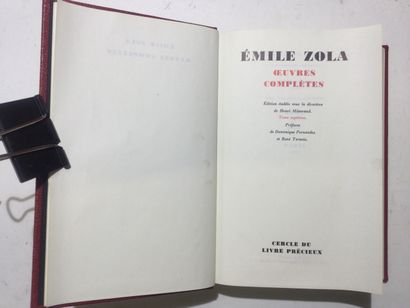 null Emile ZOLA, Oeuvres complète en 15 Volumes, reliures pleine percaline d'éditeur...