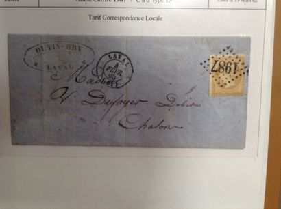 null Lot de timbres sur enveloppes: 

- Paire N° 22, Empire Français Nap III, 30...