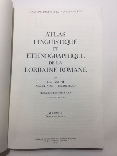 null Jean LANHER, Alain LITAIZE et Jean RICHARD, Atlas Linguistique et ethnographique...