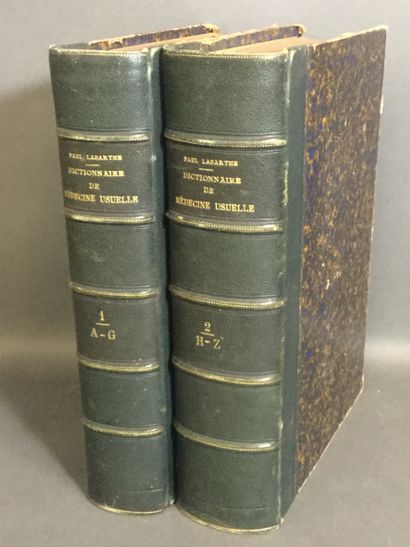 null Paul LABARTHE, Dictionnaire populaire de médecine usuelle..., 2 Vol. in-4 reliure...