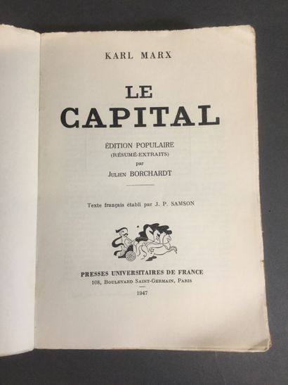 null KARL MARX, "Le capital", daté 1947, Ed. Populaire résumé par Julin BORCHERDT,...